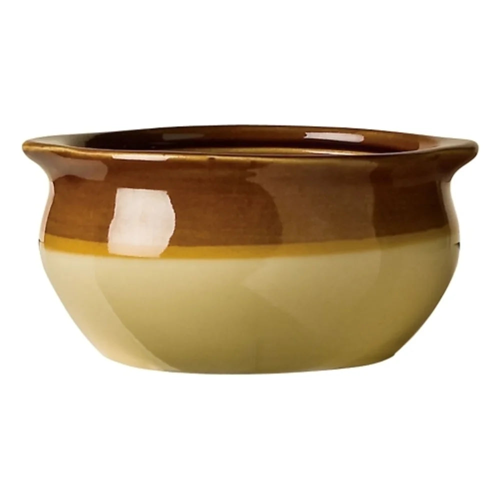Libbey Bedrock Ovenware 12 Oz Onion Soup Crock 5 1/8" - Caramel/Beige, 24 Each — 24 Per Case