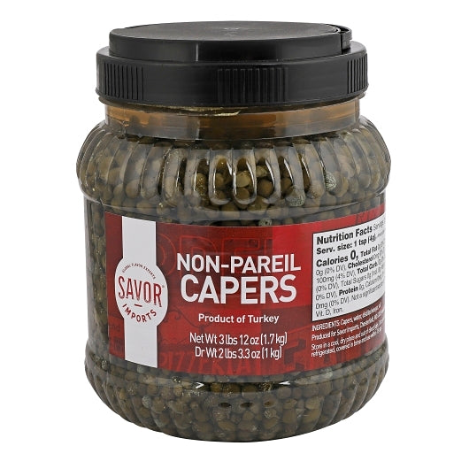 Savor Non Pareils Capers Pail Jars, 1.5 Liter — 4 Per Case