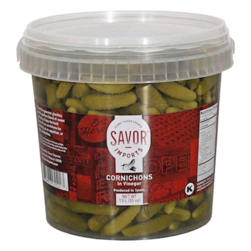 Savor Whole Cornichons Pickle, 1.5 Liter — 4 Per Case