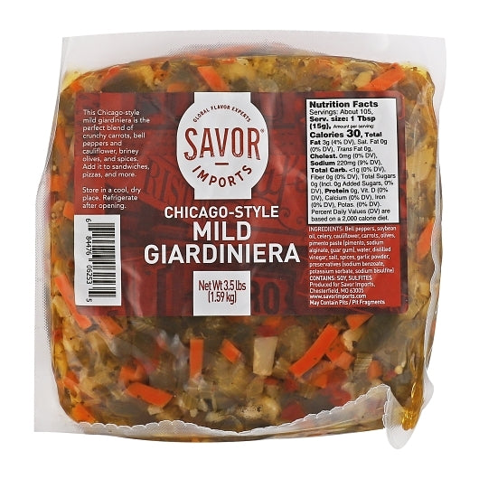 Savor Chicago Style Mild Giardiniera, 3.5 Pound — 7 Per Case