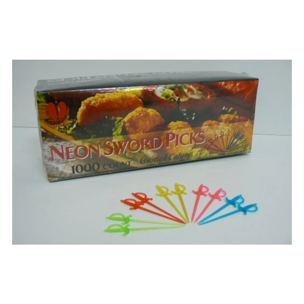 Goldmax Assorted Neon Sword Pick, 1000 Each — 10 Per Case