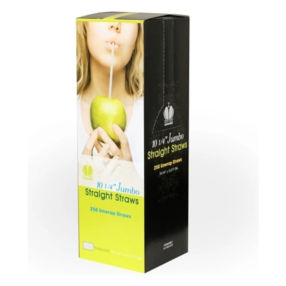 Goldmax Unwrapped 10.25 Inch Jumbo Translucent Straw — 10 Per Case