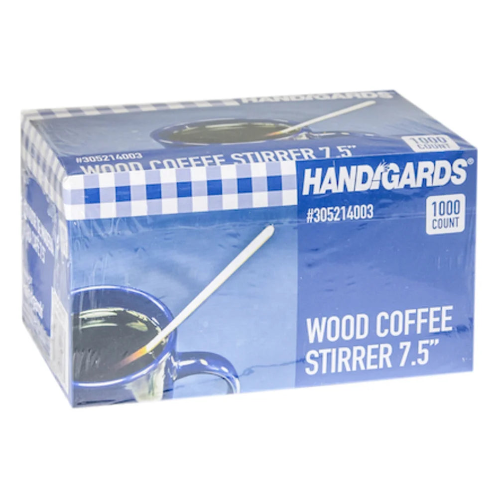 Handgards 7.5 Inch Wood Coffee Stirrer — 5000 Per Case