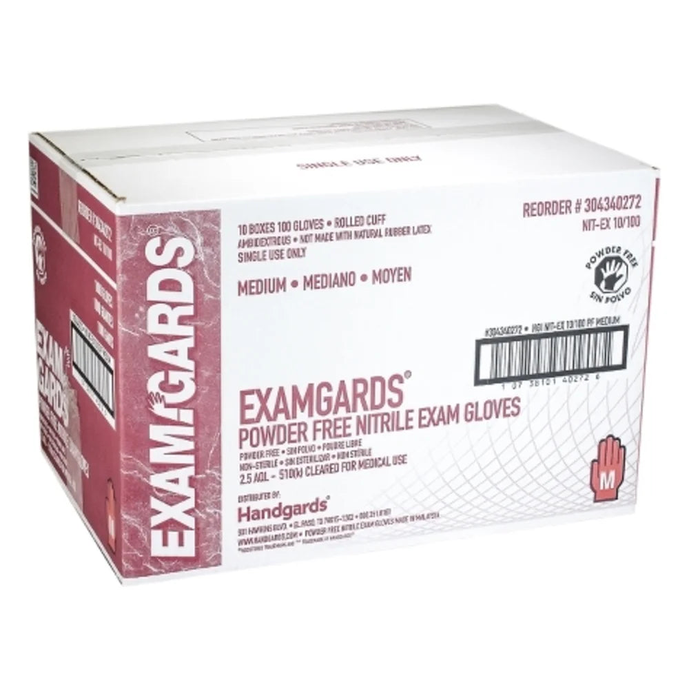 Examgards Exam Nitrile Blue Powder Free Large Glove — 1000 Per Case