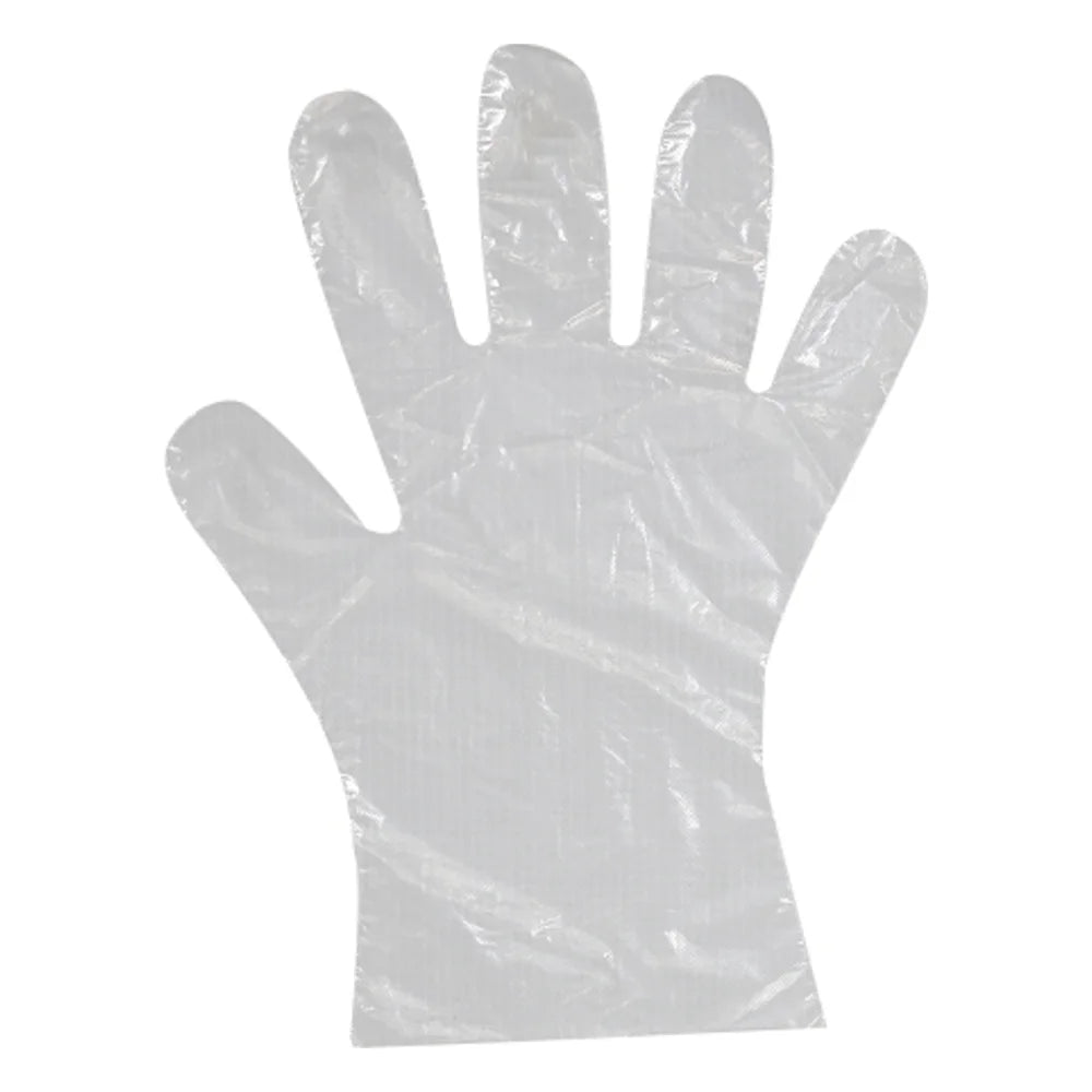 Valugards Polyethylene Clear Loose Fitting Embossed Powder Free Large Glove — 5000 Per Case