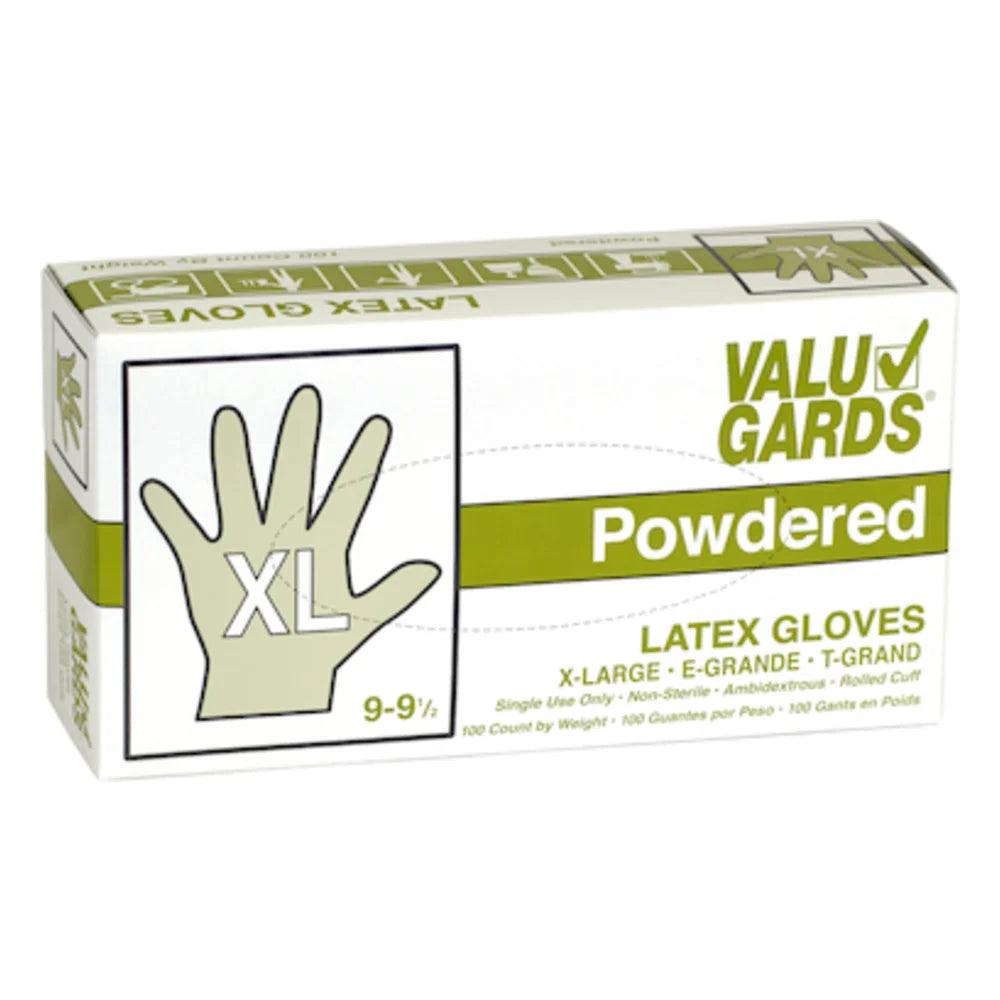Valugards Latex Powdered Extra Large Glove — 1000 Per Case