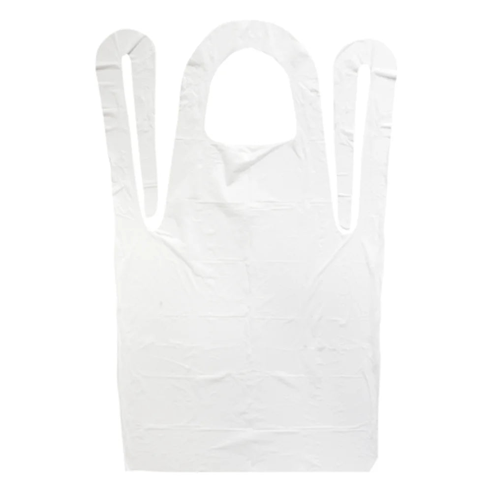 Valugards Economy Poly Embossed White Light Duty Apron, 24X42 — 1000 Per Case