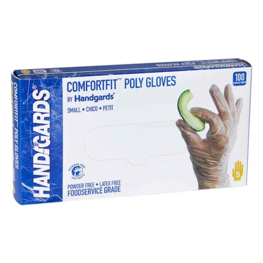 Valugards Polyethylene Clear Loose Fitting Embossed Powder Free Small Glove — 1000 Per Case