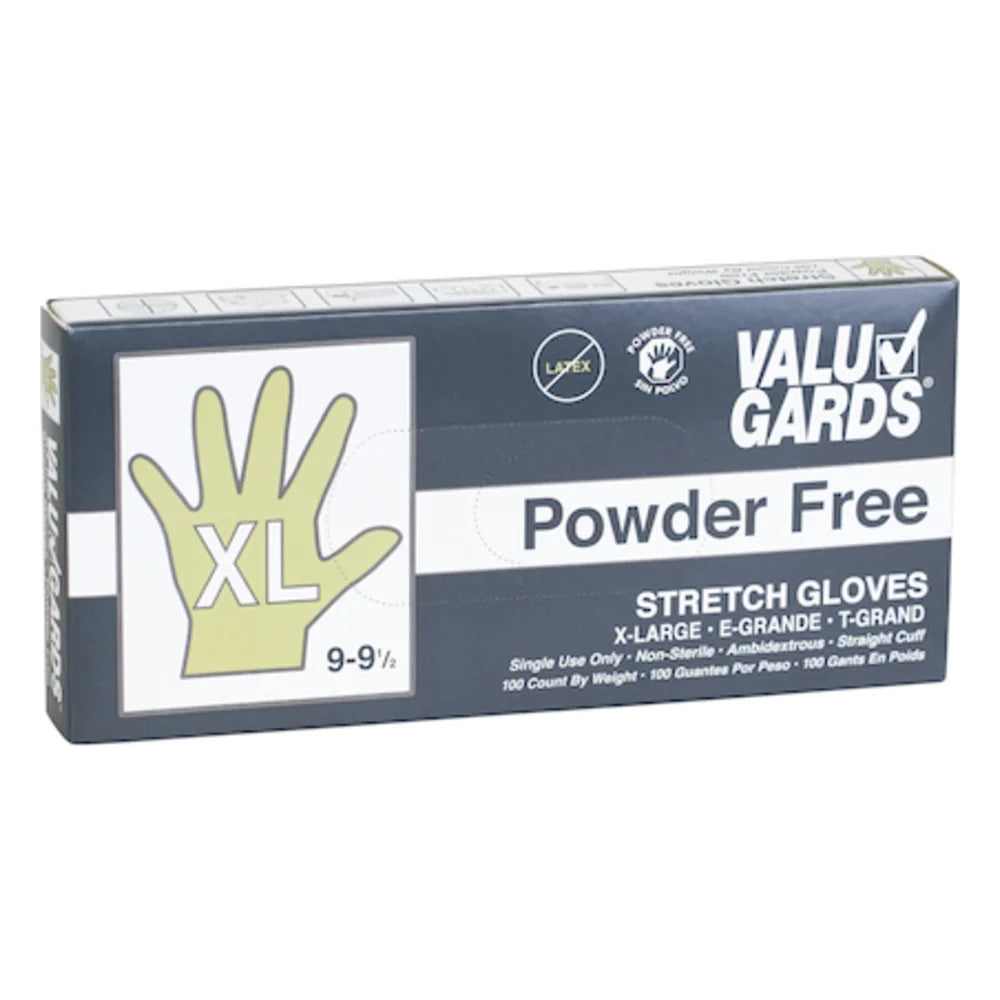 Valugards Polyethylene Clear Form-Fitting Stretch Powder Free Extra Large Glove — 1000 Per Case