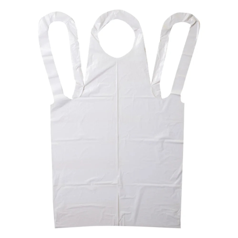 Neatgards Heavy Duty Smooth White Poly Apron — 100 Per Case
