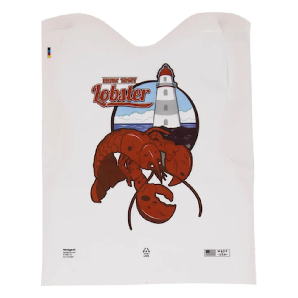 Neatgards Embossed Poly Adult Lobster Print Bib — 500 Per Case