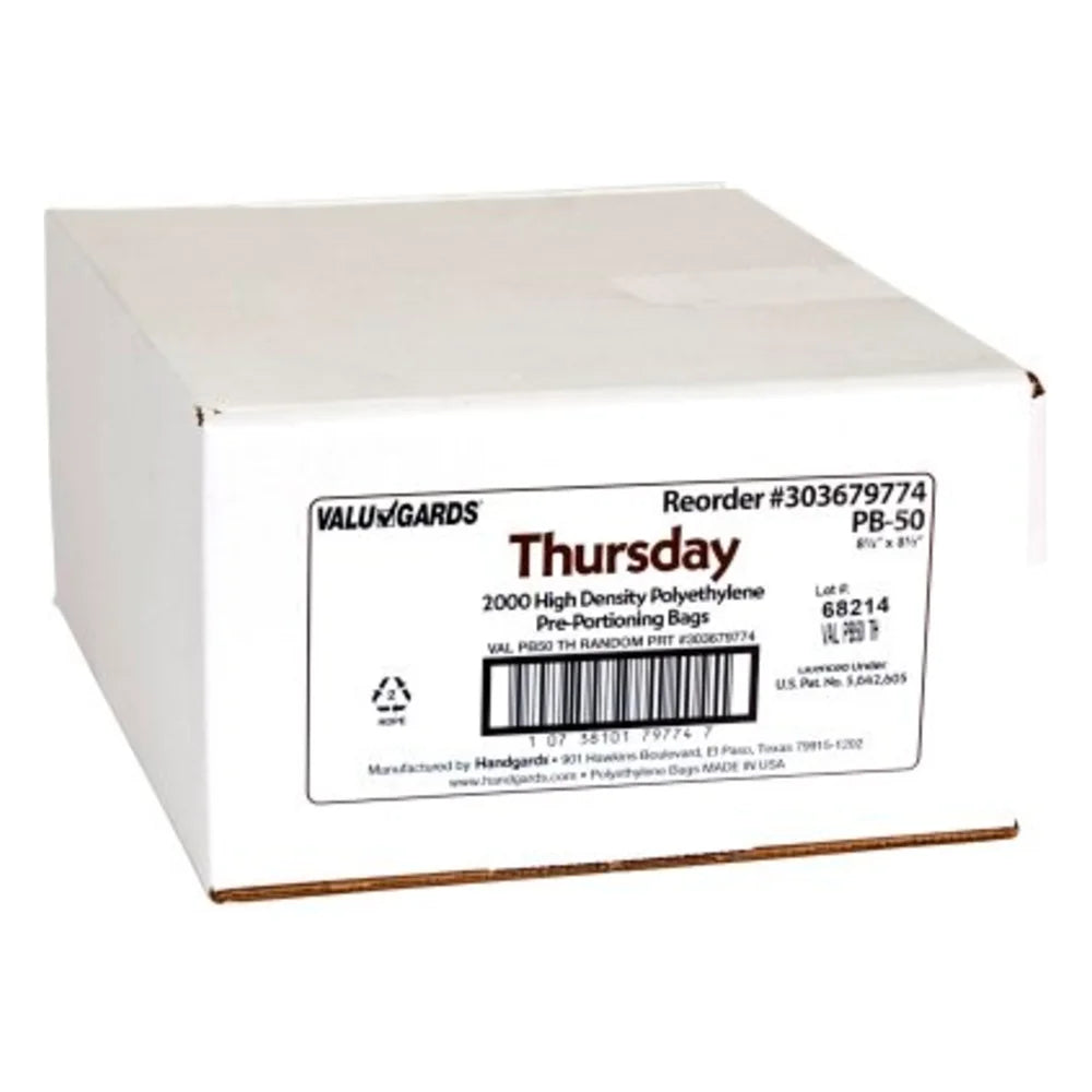 Valugards High Density Preportion Bag Printed Thursday Brown — 2000 Per Case