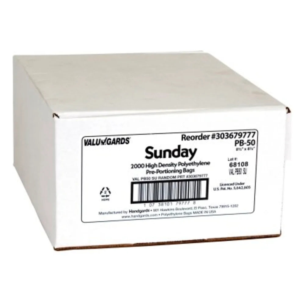 Valugards Bag High Density Preportion Bag Printed Sunday Black — 2000 Per Case