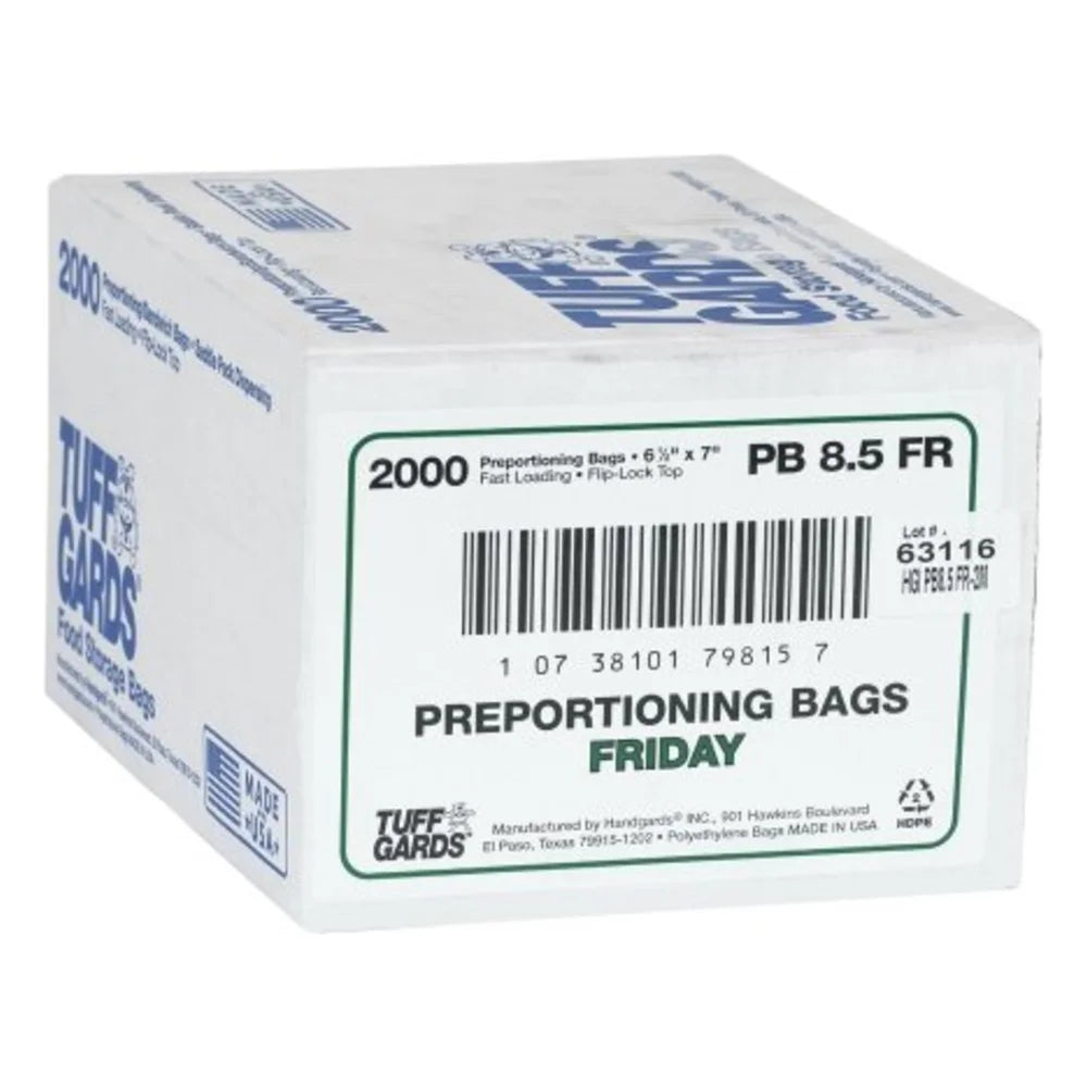 Tuffgards 2M High Density Green Friday Preportioning Bag — 2000 Per Case
