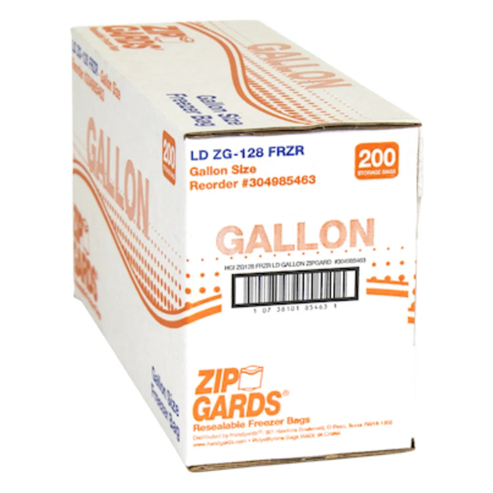 Zipgards 2.7 Mil Low Density Clear Resealable Dispenser Pack Freezer Bag, Gallon Size — 200 Per Case