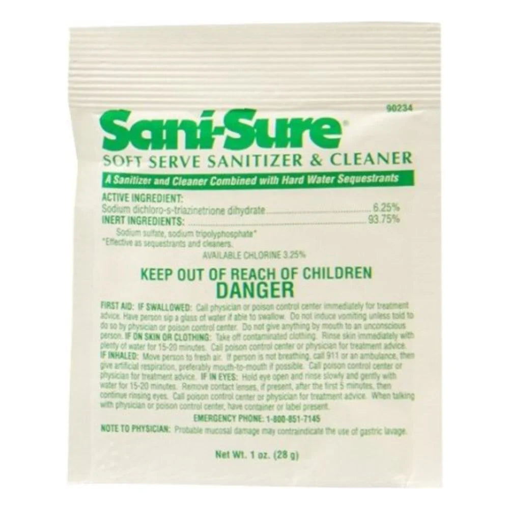 Diversey Sanitizer Sani-Sure Clean Soft Serve Pouch — 100 Per Case