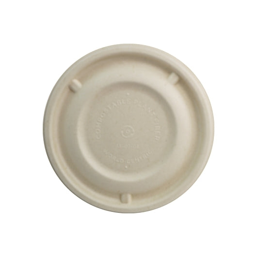 World Centric Barrel Bowl Lids Unbleached Plant Fiber, 50 Dozen — 10 Per Case