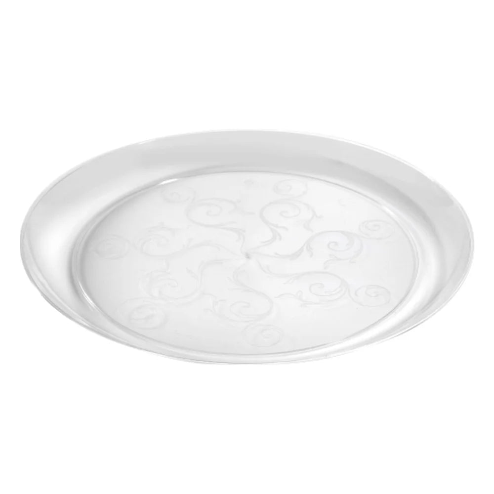Fineline Settings 9" Clear Round Dinner Plate, 240 Count — 240 Per Case