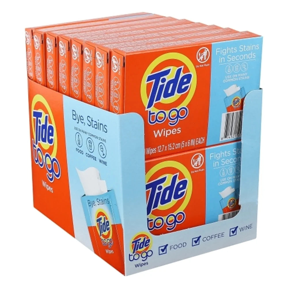 Tide Stain Remover Wipes, 6 Count — 16 Per Case