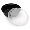Cubeware Round Container Black Base With Clear Vented Lid, 24 Ounce — 1 Per Case