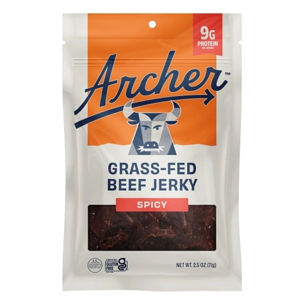 Archer Gluten-Free Fuego Grass-Fed Beef Jerky, 2.5 Ounce — 12 Per Case