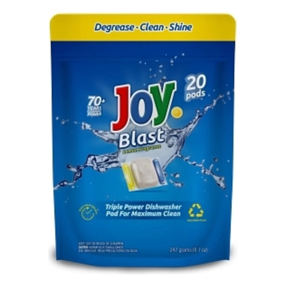 Joy Blast Lemon Fragrance 3 Chamber Dishwasher Pod, 20 Count — 6 Per Case
