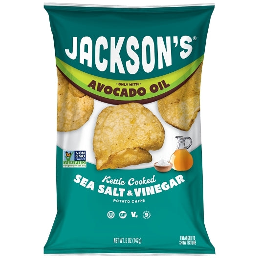 Jackson's Classic Kettle Sea Salt And Vinegar Potato Chips, 5 Ounce — 6 Per Case