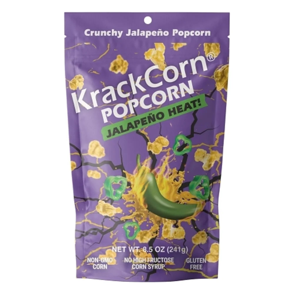 KrackCorn Jalapeno Heat Popcorn, 8.5 Ounce — 12 Per Case
