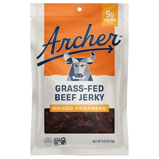 Archer Gluten-Free Mango Habanero Grass-Fed Beef Jerky, 2.5 Ounce — 12 Per Case