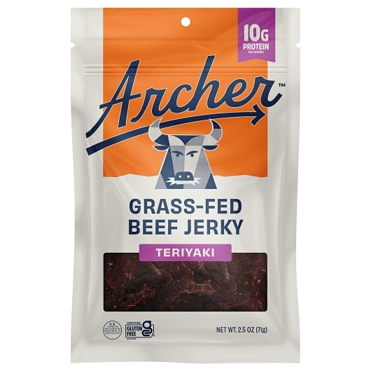 Archer Teriyaki Grass-Fed Beef Jerky, 2.5 Ounce — 12 Per Case