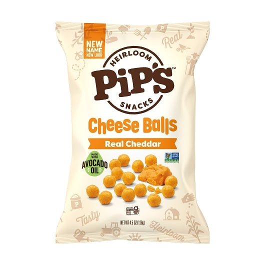 Pips Heirloom Snacks Baked Cheddar Cheeseballs, 4.5 Ounce — 12 Per Case