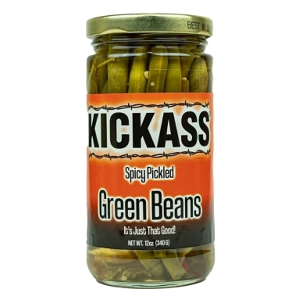 Kickass Beef Jerky Spicy Pickled Green Beans, 12 Ounce — 12 Per Case