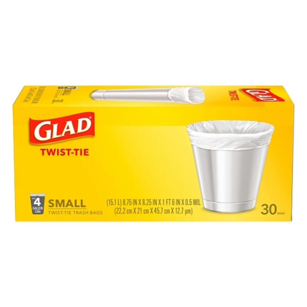 Glad Garbage Bag Flat Top Small, 30 Count — 6 Per Case