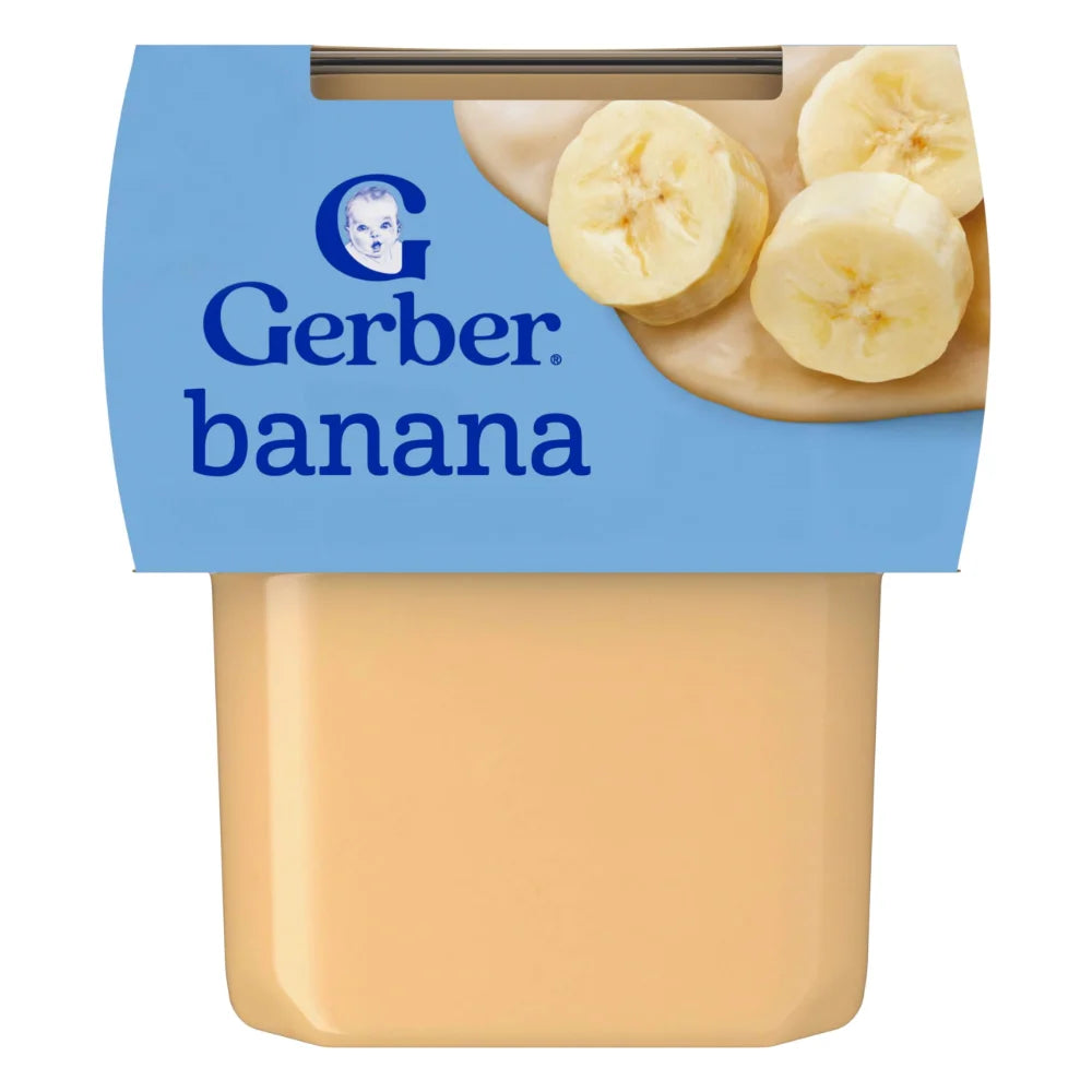 Gerber 2Nd Foods Banana Puree Baby Food Tub, 8 Ounce — 8 Per Case