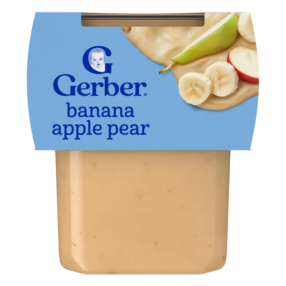 Gerber 2nd Foods Banana Apple Pear Puree Baby Food Tub, 8 Ounce — 8 Per Case