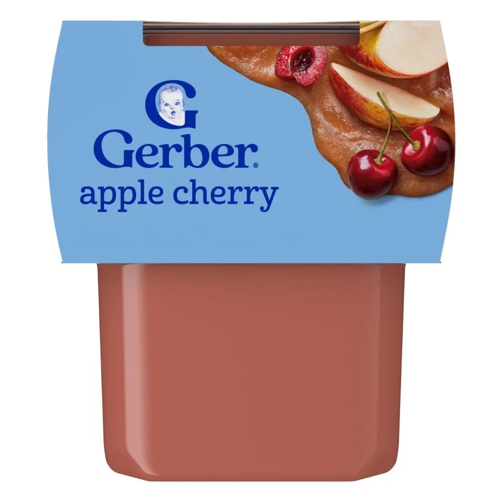 Gerber 2Nd Foods Apple Cherry Puree Baby Food Tub, 8 Ounce — 8 Per Case