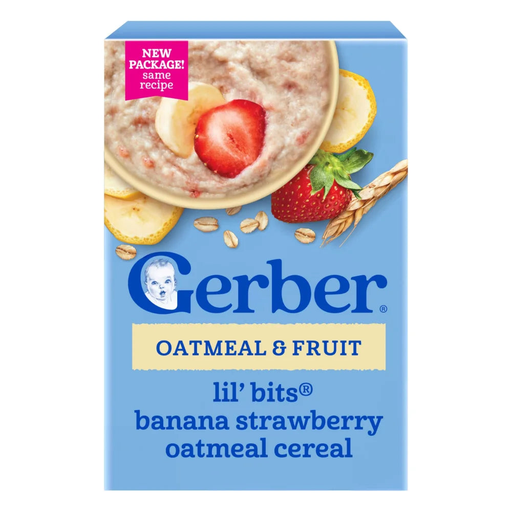 Gerber Toddler Grain & Grow Banana Strawberry Oatmeal, 8 Ounce — 5 Per Case
