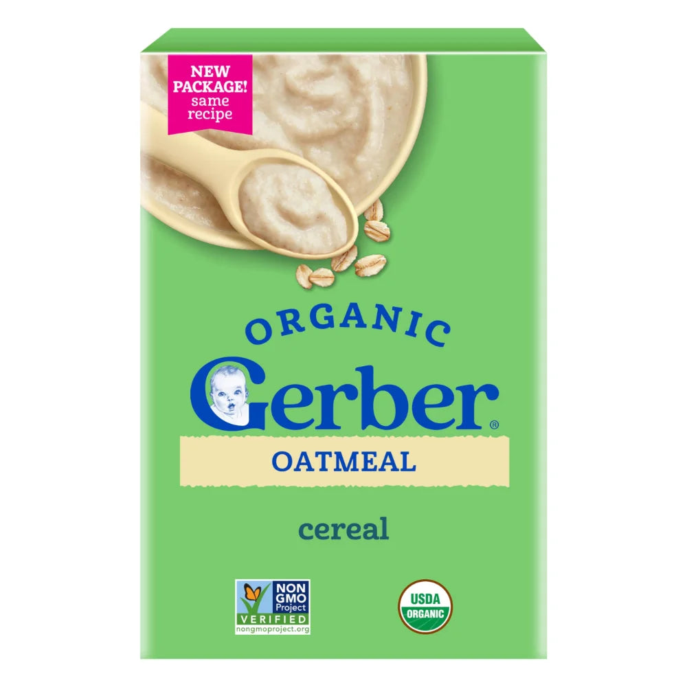 Gerber 1St Food Grain & Grow Oatmeal Baby Cereal, 8 Ounce — 5 Per Case