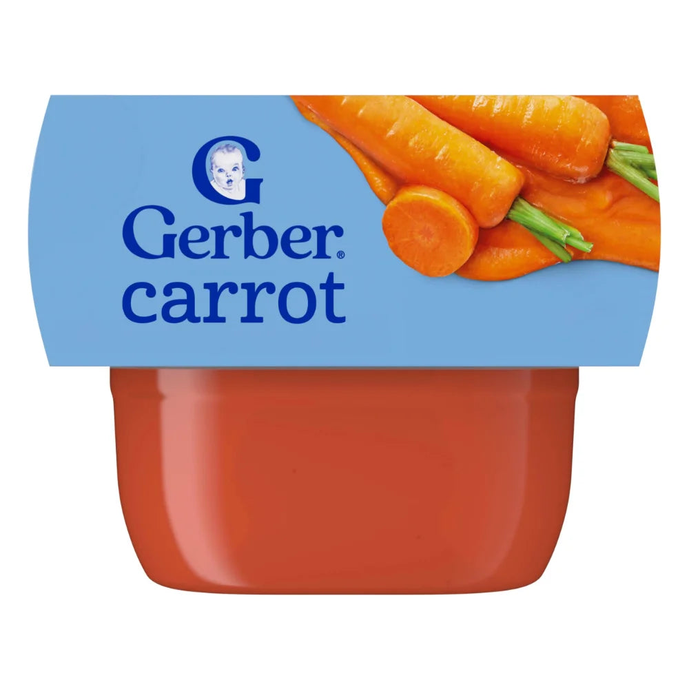 Gerber 1St Foods Carrot Puree Baby Food Tub, 4 Ounce — 8 Per Case