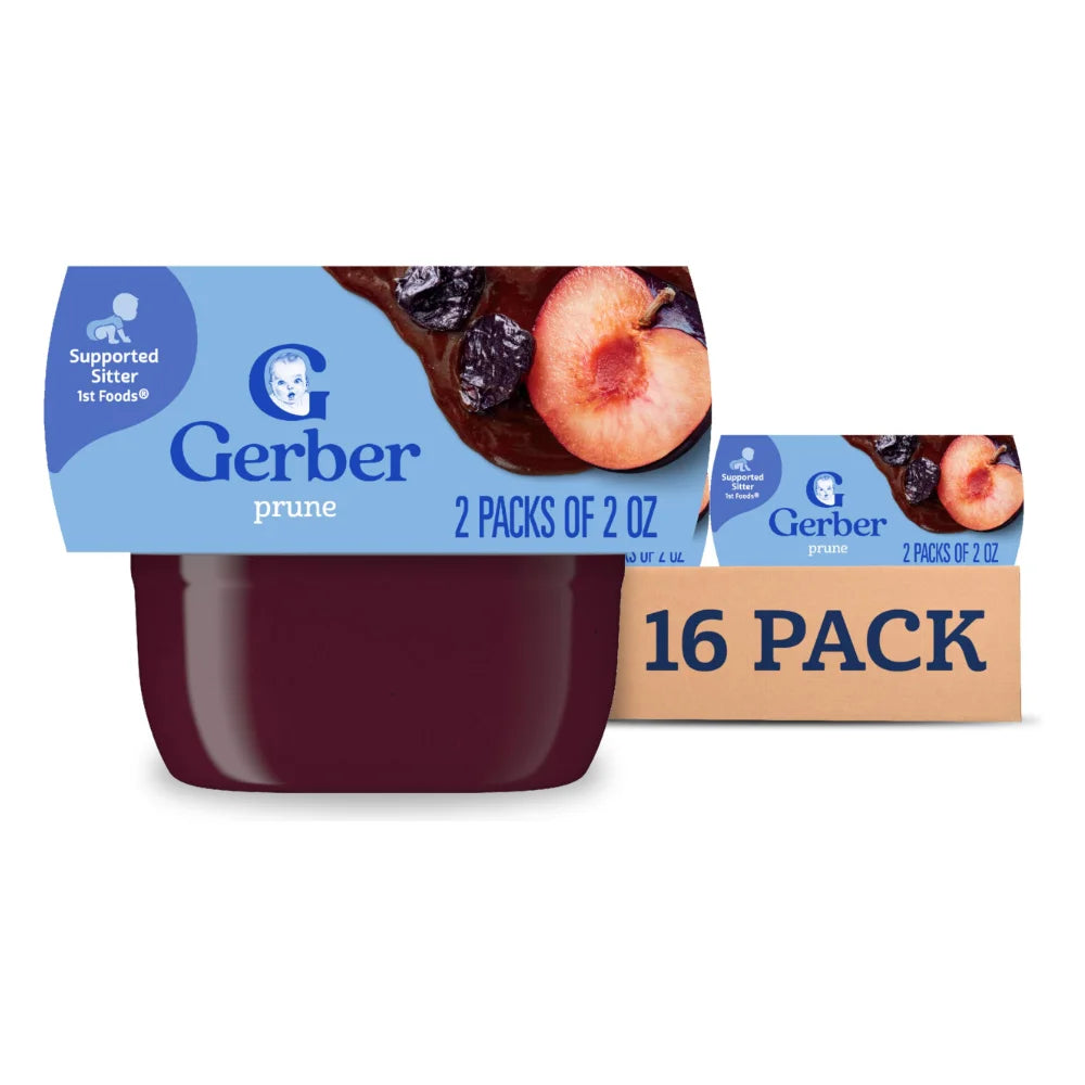 Gerber 1St Foods Natural Prune Puree Tub 2X 2 Oz, 4 Ounce — 8 Per Case