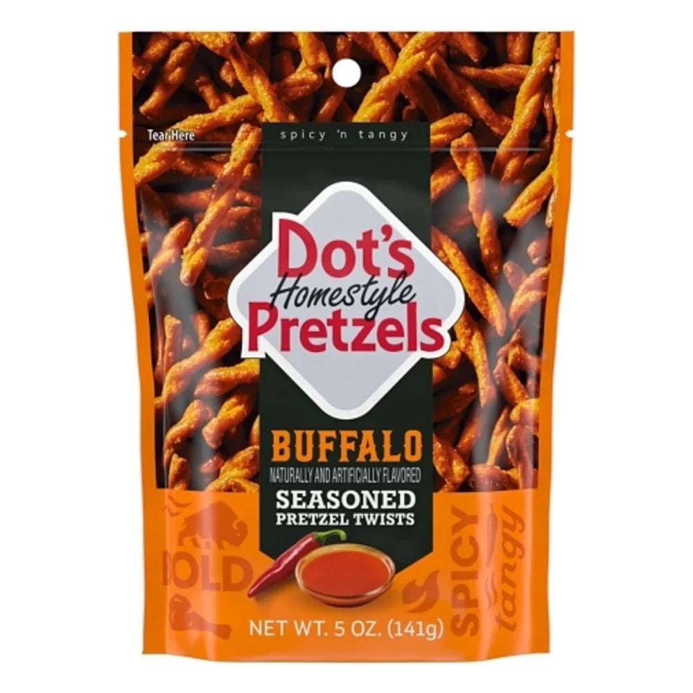 Assortments Homestyle Pretzels Buffalo Flavored Seasoned Pretzel Twists Bag, 5 Ounce — 10 Per Case
