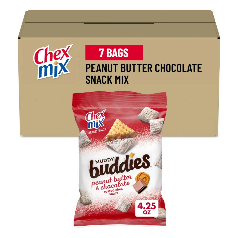 Chex Mix Muddy Buddies Peanut Butter & Chocolate Snack Mix, 4.5 Ounce — 7 Per Case