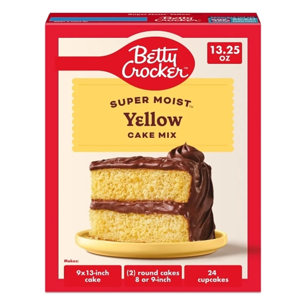 Betty Crocker Super Moist Yellow Cake Mix, 13.25 Ounce — 12 Per Case