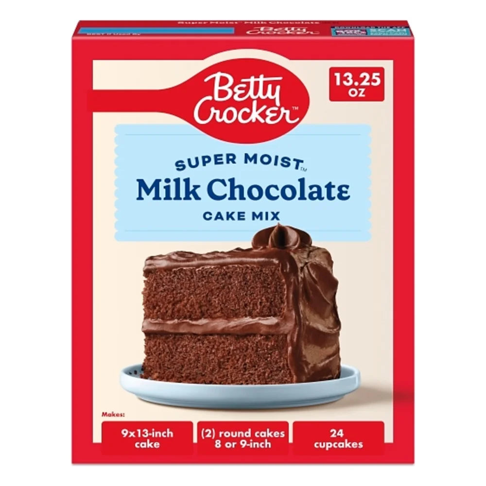Betty Crocker Super Moist Milk Chocolate Cake Mix, 13.25 Ounce — 12 Per Case