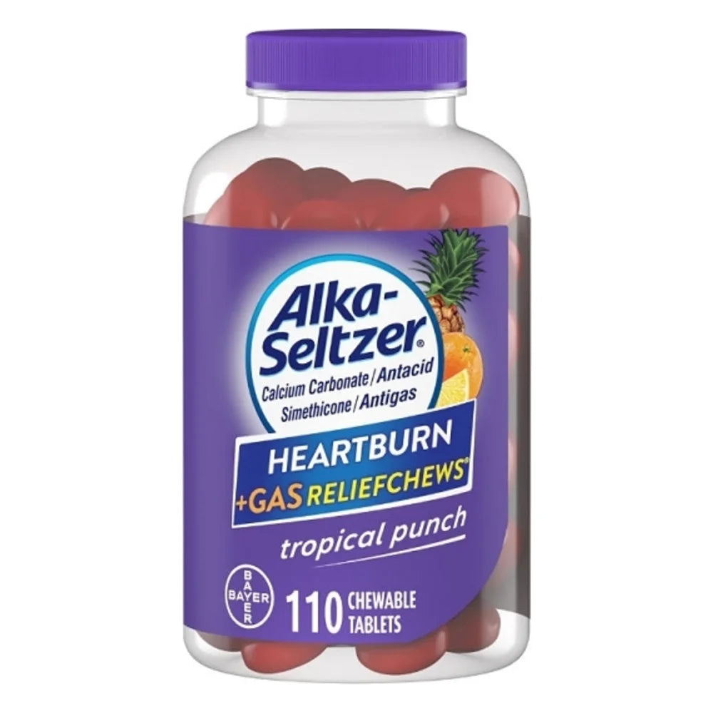 Alka-Seltzer Heartburn Gas Relief Chews Tropical Punch, 110 Piece — 12 Per Case