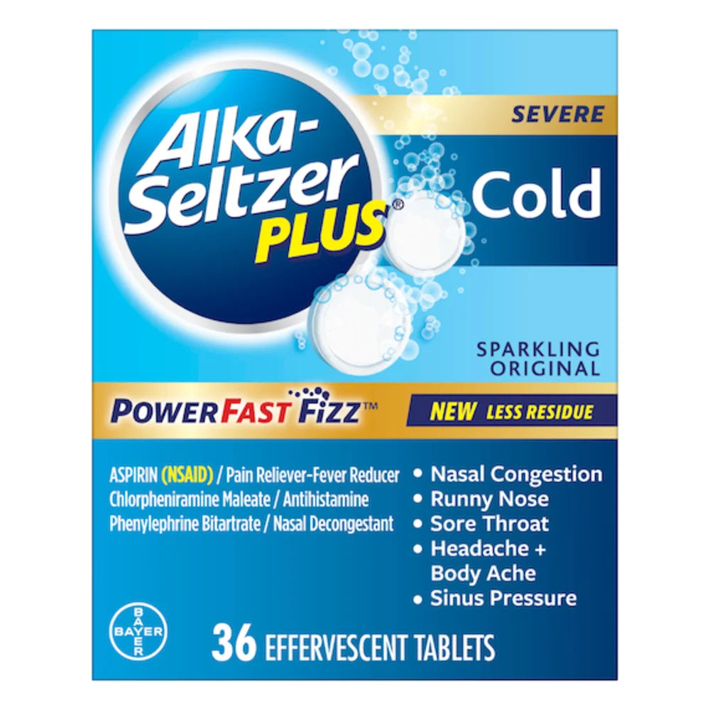 Alka-Seltzer Plus Cold Fizzies Spark Original, 36 Piece — 30 Per Case