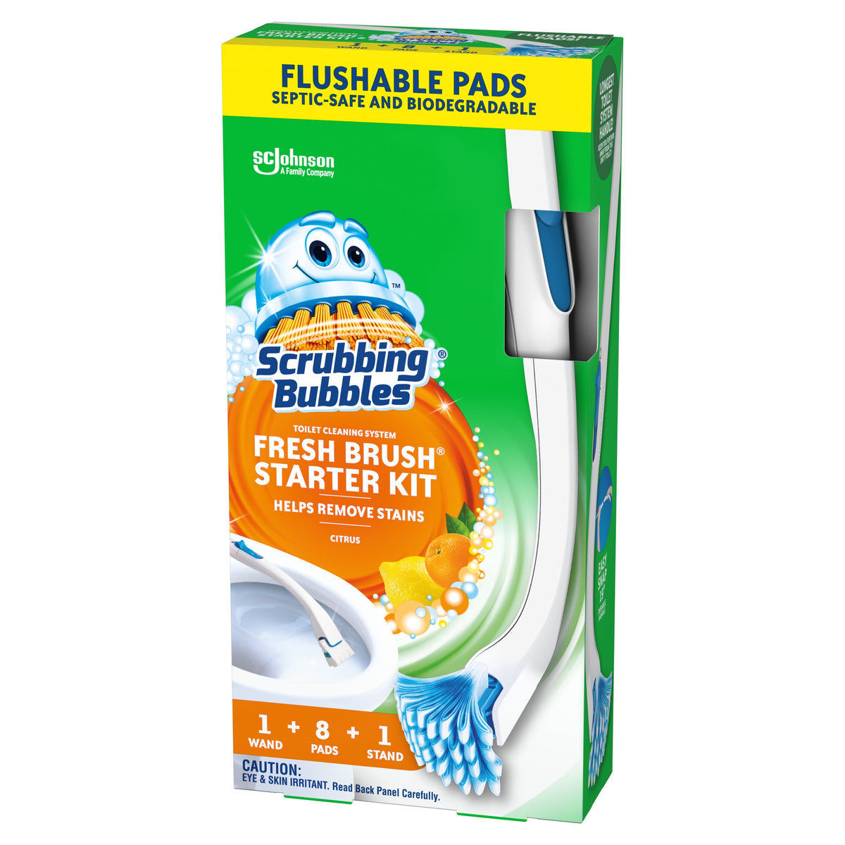 Scrubbing Bubbles Fresh Brush Citrus Starter With Stand 5CT — 4 Per Case