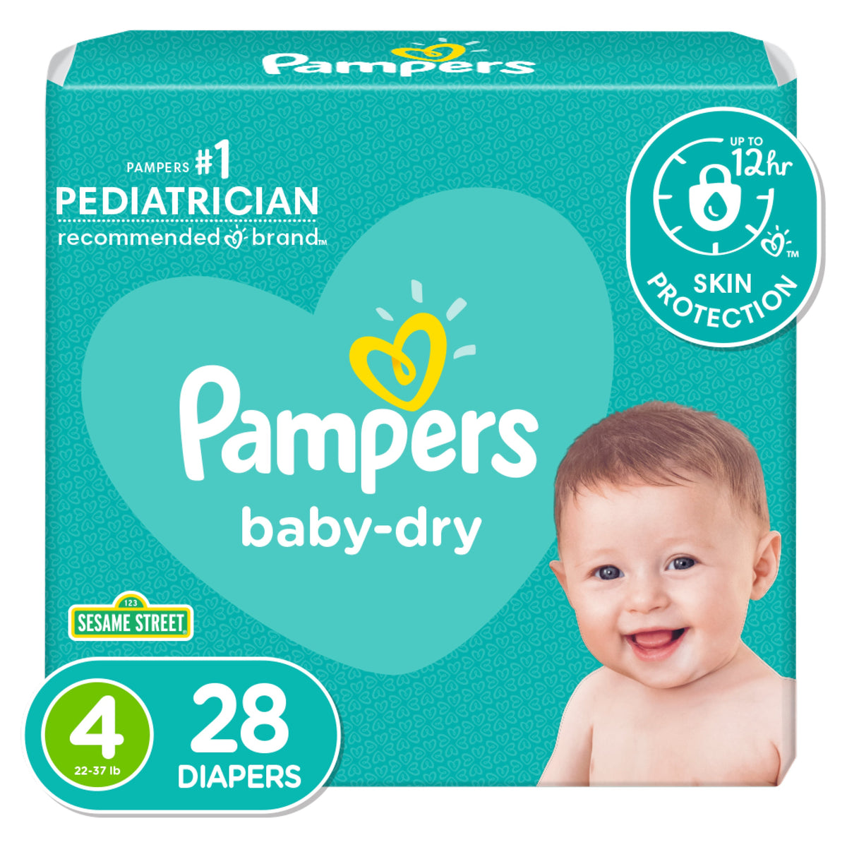 Pampers Baby Dry Sz4 Jmbo 28c — Case of 4