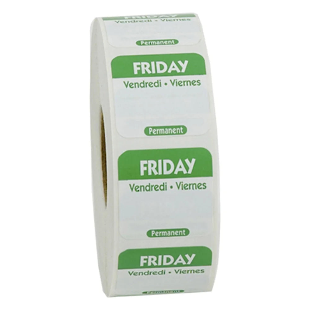 NCCO National Checking 1 Inch X 1 Inch Trilingual Green Friday Permanent Label — 1 Per Case