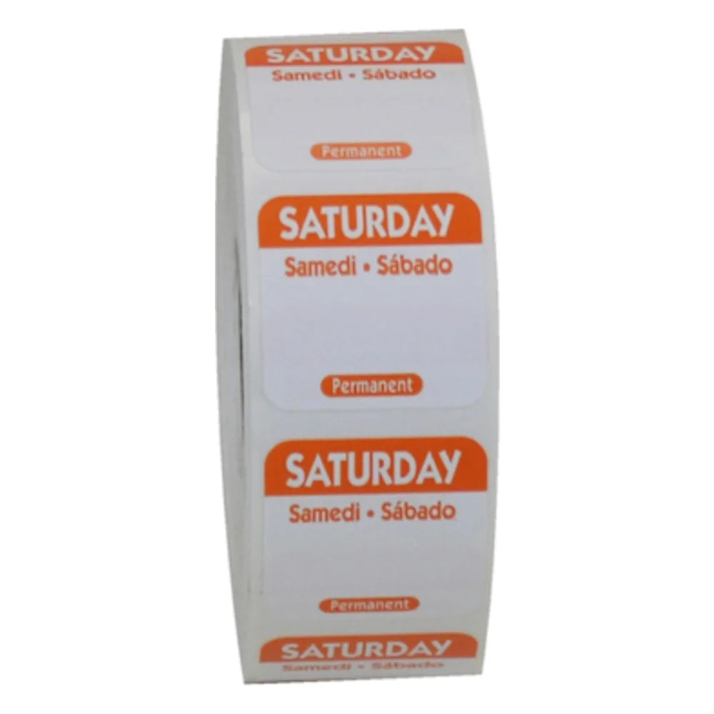 NCCO 1 Inch X 1 Inch Trilingual Orange Saturday Permanent Label, 1000 Each — 1 Per Case